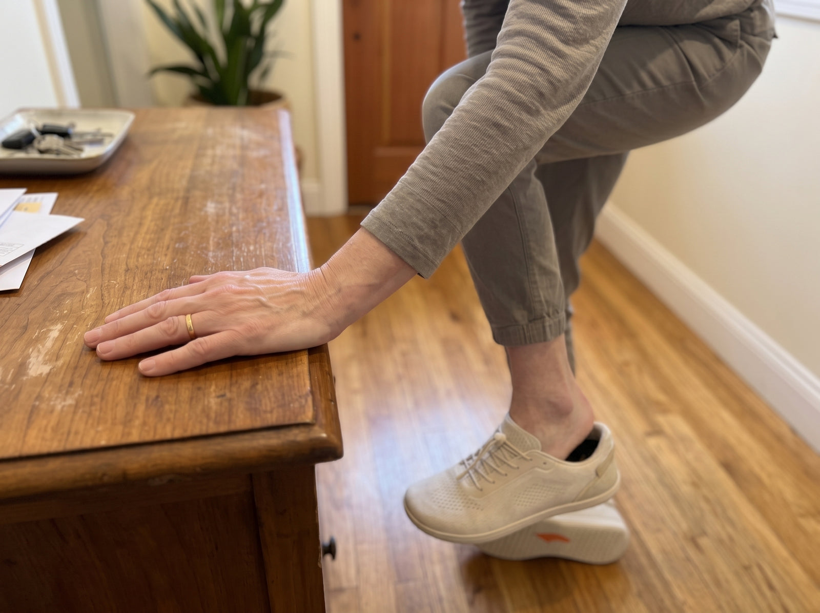 La chaussure posée dans l'entrée